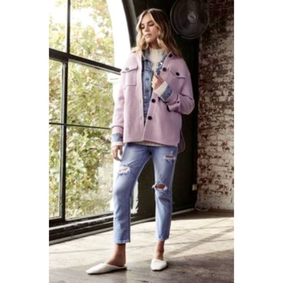 Decjuba Large 12 14 Jacket Mauve RRP $169 Mia Shacket Winter - Picture 2 of 15